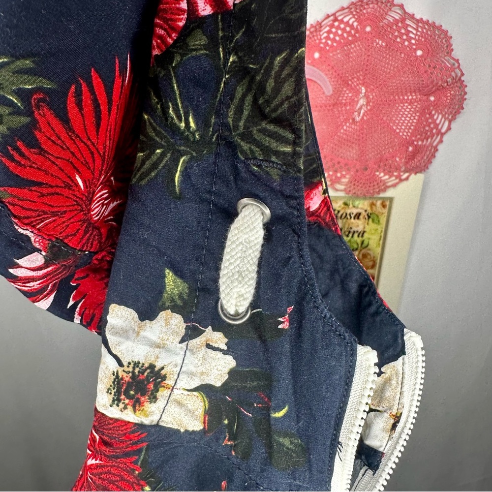 NWT Denim&Flower Ricky Singh Kids Navy Tropical Floral Hoodie Jacket Kids - Picture 15 of 15